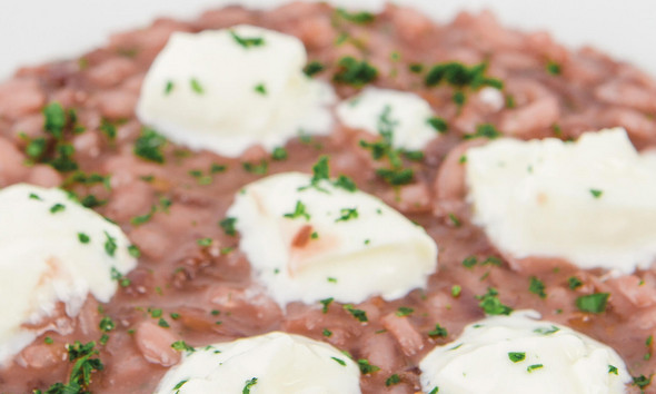 Radicchio-Risotto mit Mozzarella