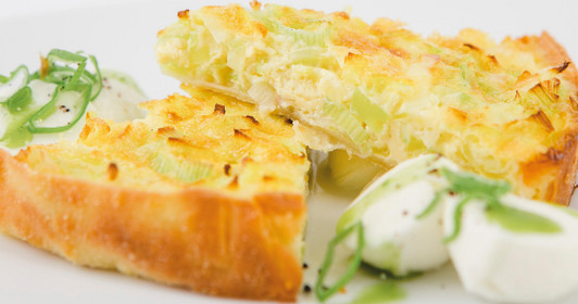 Mozzarella-Lauchkuchen