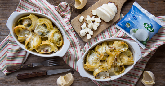 Überbackene Conchiglioni mit Salsiccia und Wirsing